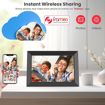 Cadre Photo Numérique WiFi 10,1 Pouces avec Mémoire Intégrée de 32 GB